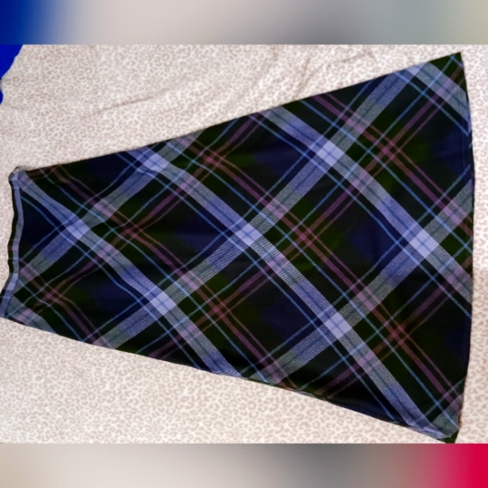 Vintage a line purple plaid skirt